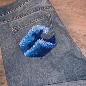 HANDPAINTED JEAN SHORTS
